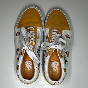 Vans Yellow and White Floral Sneakers